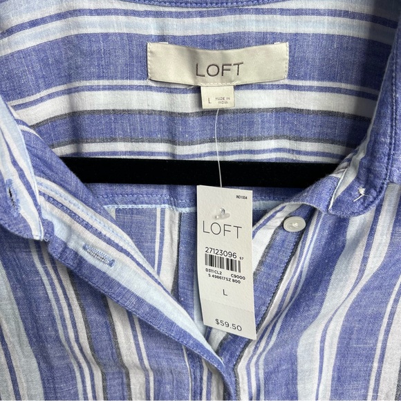 LOFT Striped Blouse L - Picture 3 of 5
